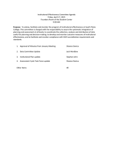 Institutional Effectiveness Committee Agenda Friday, April 17, 2015