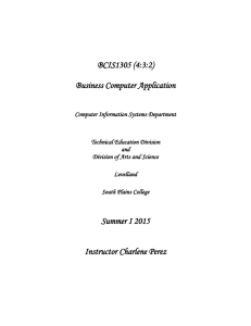 BCIS1305 (4:3:2) Business Computer Application