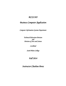 BCIS1305 Business Computer Application