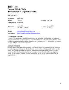 ITDF 1400 Section 200 (RC262) Introduction to Digital Forensics
