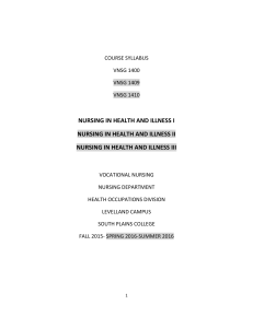 NURSING IN HEALTH AND ILLNESS I