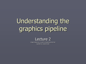 Understanding the graphics pipeline Lecture 2 Original Slides by: Suresh Venkatasubramanian