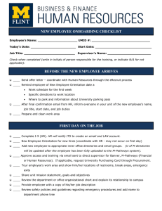 NEW EMPLOYEE ONBOARDING CHECKLIST