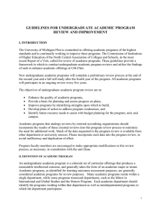 GUIDELINES FOR UNDERGRADUATE ACADEMIC PROGRAM REVIEW AND IMPROVEMENT