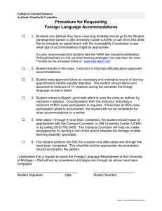 Procedure for Requesting Foreign Language Accommodations