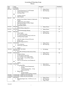 Accounting &amp; Reporting Group History