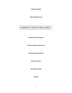 NURSING IN HEALTH AND ILLNESS I