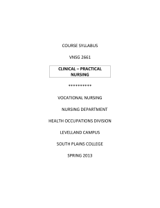 CLINICAL – PRACTICAL NURSING COURSE SYLLABUS