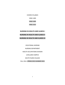 NURSING IN HEALTH AND ILLNESS I