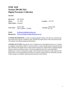 ITDF 2420 Section 200 (RC262) Digital Forensics Collection