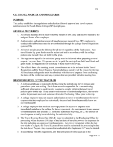 CG: TRAVEL POLICIES AND PROCEDURES PURPOSE