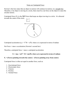 Notes on Centripetal Force