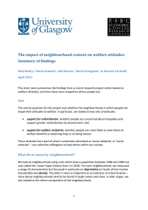 The impact of neighbourhood context on welfare attitudes: Summary of findings