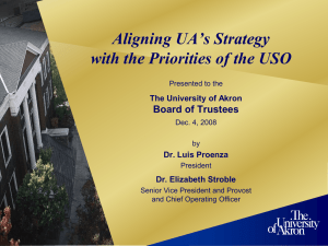 Aligning UA’s Strategy with the Priorities of the USO Board of Trustees