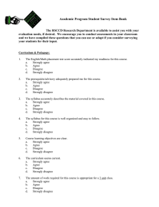 Academic Program Student Survey Item Bank