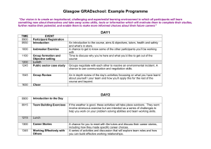 Glasgow GRADschool: Example Programme