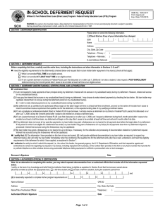 IN-SCHOOL DEFERMENT REQUEST