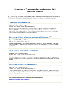 Department of Procurement Services September 2014 Workshop Schedule