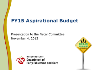 FY15 Aspirational Budget Presentation to the Fiscal Committee November 4, 2013