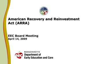 American Recovery and Reinvestment Act (ARRA) EEC Board Meeting April 14, 2009