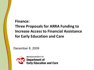 Finance: Three Proposals for ARRA Funding to Increase Access to Financial Assistance