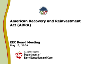 American Recovery and Reinvestment Act (ARRA) EEC Board Meeting May 12, 2009