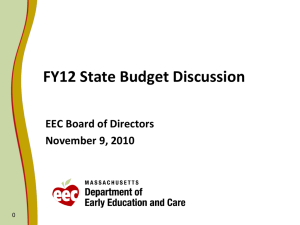 FY12 State Budget Discussion EEC Board of Directors November 9, 2010 0