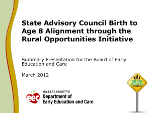 State Advisory Council Birth to Age 8 Alignment through the