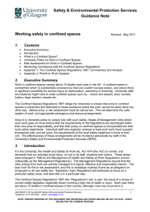 Safety &amp; Environmental Protection Services Guidance Note  Working safely in confined spaces