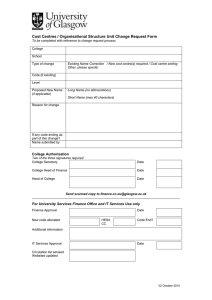 Cost Centres / Organisational Structure Unit Change Request Form
