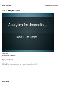 Slide 1 - Analytics Topic 1