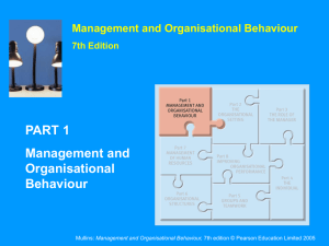 PART 1 Management and Organisational Behaviour