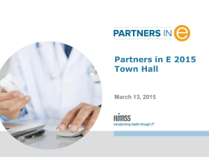 Partners in E 2015 Town Hall March 13, 2015