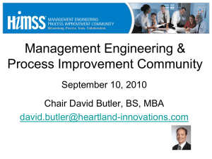 Management Engineering &amp; Process Improvement Community September 10, 2010