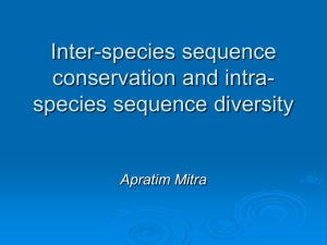 Inter-species sequence conservation and intra- species sequence diversity Apratim Mitra