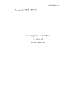 Autism: Symptoms  1 Running head: AUTISM: SYMPTOMS