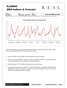 MSA Indices &amp; Forecast ILLINOIS  www.real.illinois.edu