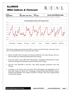 MSA Indices &amp; Forecast ILLINOIS  www.real.illinois.edu