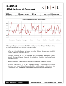 MSA Indices &amp; Forecast ILLINOIS  www.real.illinois.edu