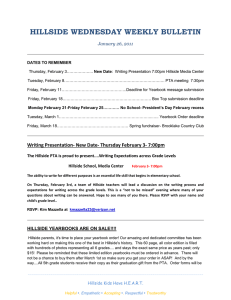 HILLSIDE WEDNESDAY WEEKLY BULLETIN  January 26, 2011