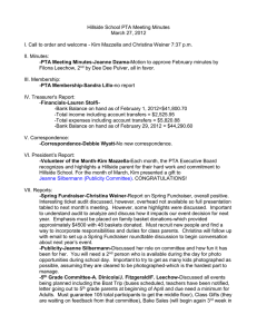 Hillside School PTA Meeting Minutes March 27, 2012
