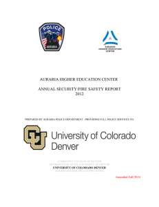 AURARIA HIGHER EDUCATION CENTER  ANNUAL SECURITY/FIRE SAFETY REPORT 2012