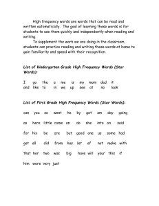 High frequency words are words that can be read and