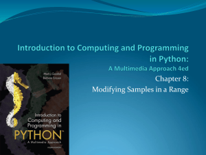 Chapter 8: Modifying Samples in a Range