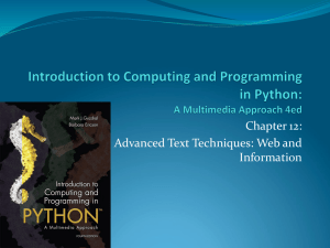 Chapter 12: Advanced Text Techniques: Web and Information