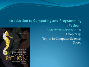 Chapter 15: Topics in Computer Science: Speed