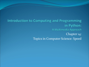 Chapter 14: Topics in Computer Science: Speed