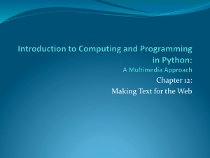 Chapter 12: Making Text for the Web