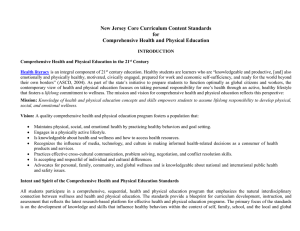 New Jersey Core Curriculum Content Standards for Comprehensive Health and Physical Education
