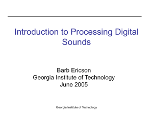 Introduction to Processing Digital Sounds Barb Ericson Georgia Institute of Technology